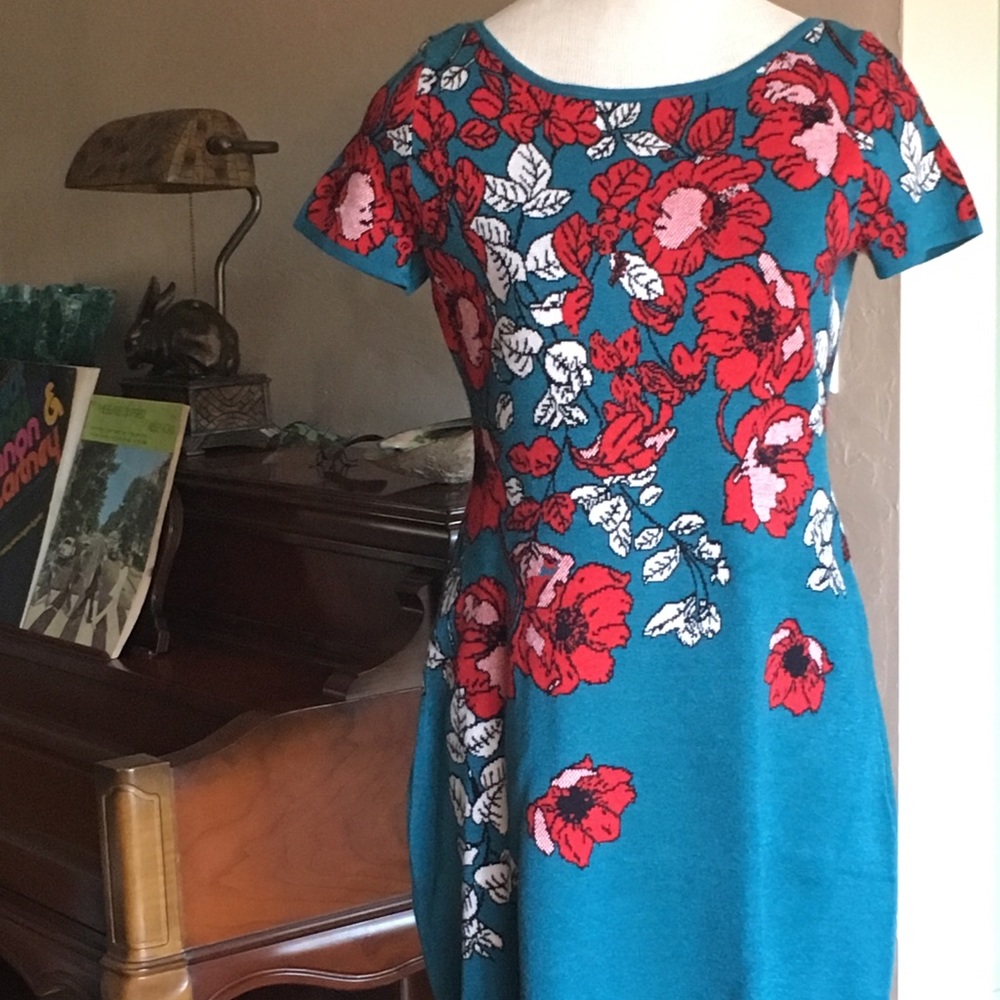 Anthropologie Maeve Turquoise Sweater Dress Petite